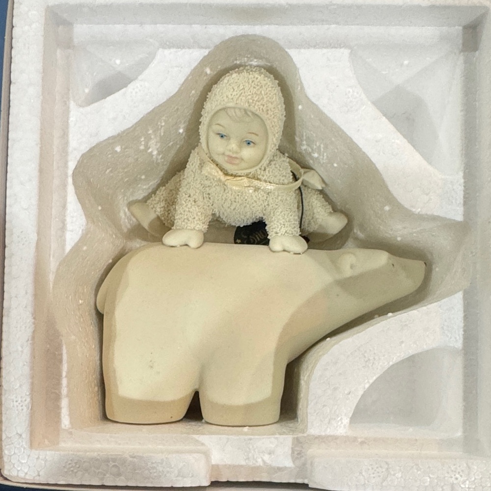 “Over the top” Snowbabies Cream Ceramic Polar Bear Figurine